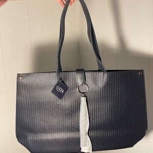 navy blue tote bag from Ulta Beauty